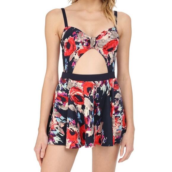 Kate Spade Floral Cutout Swim Dress Size XL - Picture 1 of 16